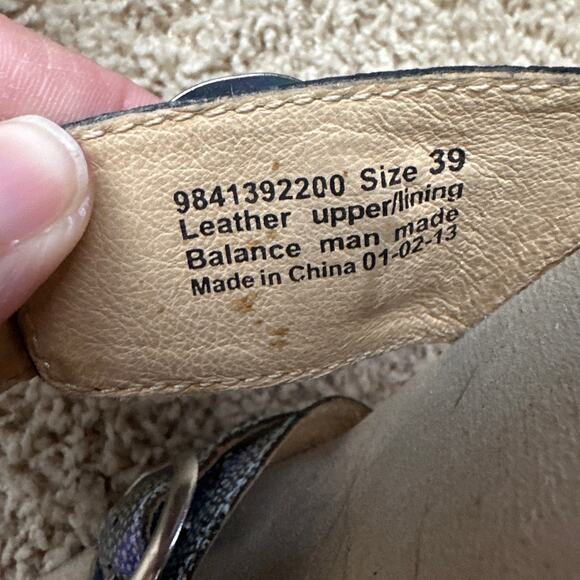 Dansko Women Size 39 Iridescent Teal Blue Metallic Leather Buckle Wedge Sandals - Picture 8 of 8